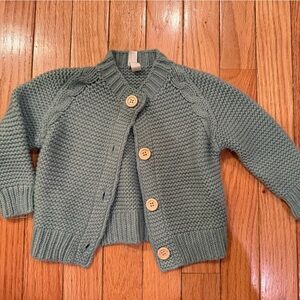 Cozy Green Knit Kids Sweater